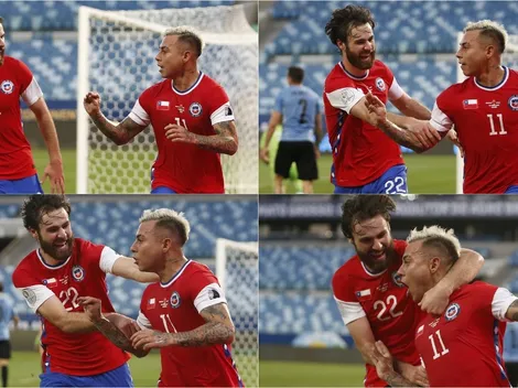 El polémico festejo 40 de Edú Vargas con la selección