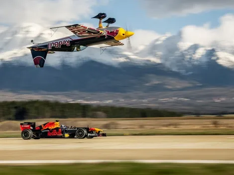 Red Bull la rompe con impactante carrera entre un F1 y un avión