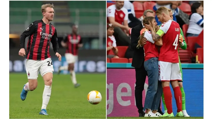 Kjaer demostró calma y liderazgo tras el desmayo de Eriksen, encargándose incluso de consolar a su esposa.