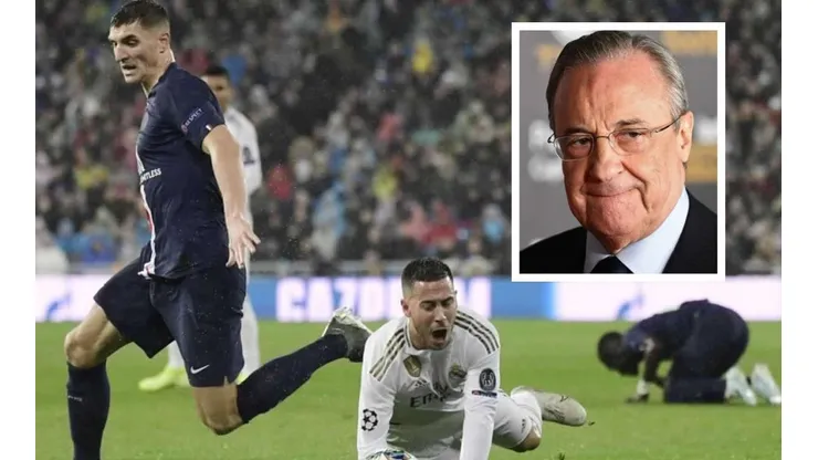 Un choque entre Meunier y Hazard terminó con lesión del jugador del Real Madrid