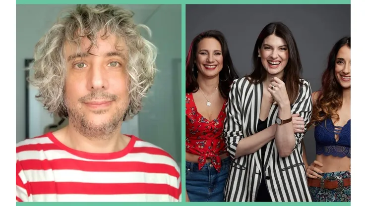 José Ignacio Chascas Valenzuela junto a las protagonistas de La Torre de Mabel: Paloma Moreno, Blanca Lewin y Elisa Zulueta.