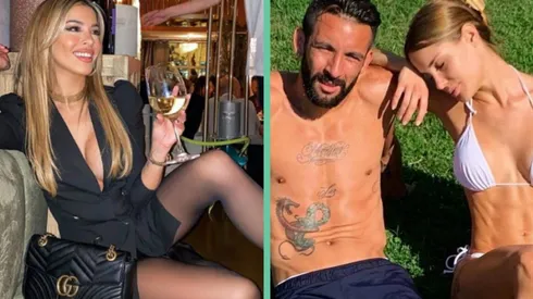 Orina Marzoli junto a un recuerdo de Mauricio Isla y Gala Caldirola en sus buenos tiempos.