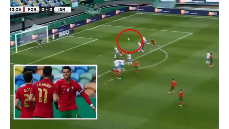 Cristiano Ronaldo lanzó un tiro libre a las nubes frente a Israel