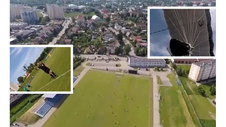 El paracaidista vivió dramáticos momentos en el aire