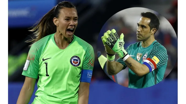 Claudio Bravo festeja el título de Tiane Endler en Francia y rompe el techo se su colega.