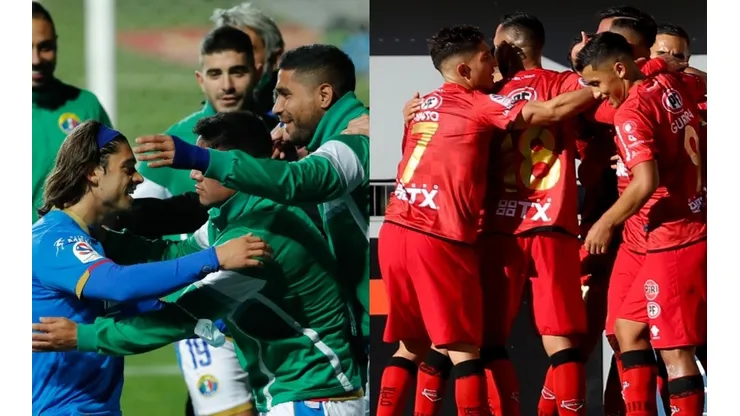 Joaquín Montecinos encabezó la remontada audina frente a la U. Ñublense, por su parte, no se abraza desde el duelo frente a Curicó.