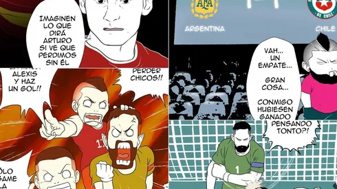 El cómic de Haddad Ilustración con su versión del empate de Chile contra Argentina.