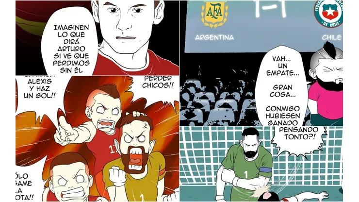 El cómic de Haddad Ilustración con su versión del empate de Chile contra Argentina.