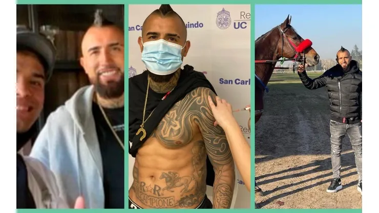 Arturo Vidal en distintas instancias de su "tour" por la capital, tras su regreso a Chile.