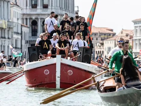 Hermoso: el Venezia celebra su ascenso con cientos de góndolas