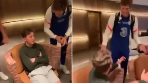 Hincha del Chelsea dormido en el lobby del hotel