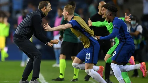 Tuchel celebra al final del partido el título de Champions