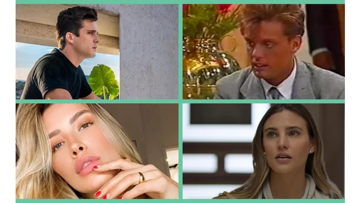 Arriba: Diego Boneta como Micky en Luis Miguel, la serie; y Luis Miguel en la entrevista con Verónica Castro. Abajo: Michelle Salas en la vida real y su versión en la producción de Netflix, interpretada por Macarena Achaga.