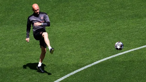 Pep entrena en la previa a la final de la Champions