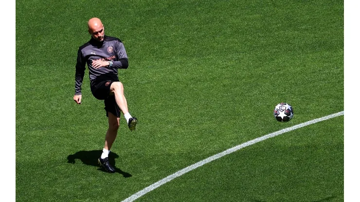 Pep entrena en la previa a la final de la Champions