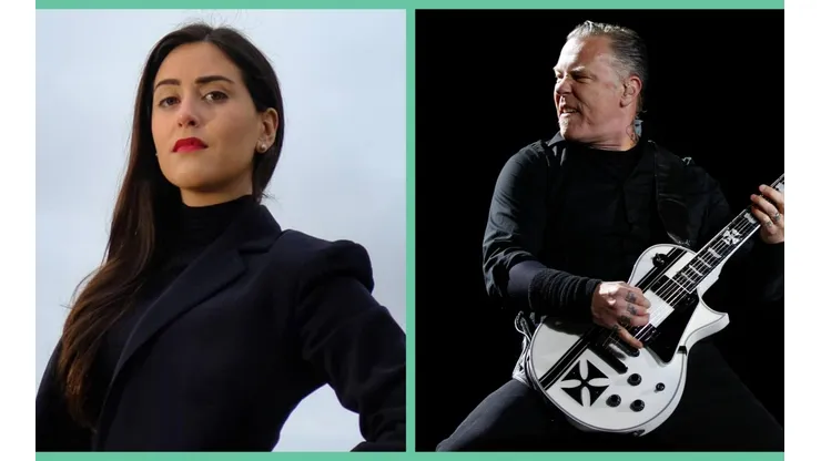 Macarena Ripamonti junto a James Hetfiled, el líder de Metallica.