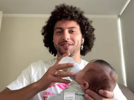 Maxi Falcón es sorprendido dando papa a su hijo en vivo