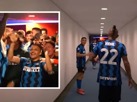 Video inédito de las celebraciones del Inter con Alexis peluseando