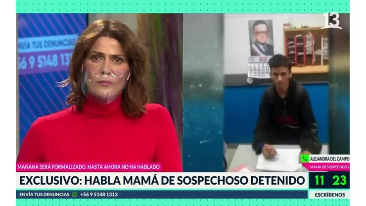 La madre del sospechoso por el doble asesinato en El Bosque, Alejandra del Campo, tuvo un contacto exclusivo con Bienvenidos, de Canal 13.
