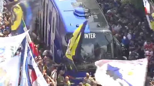 Cientos de hinchas llegaron a apoyar al Inter ante Udinese