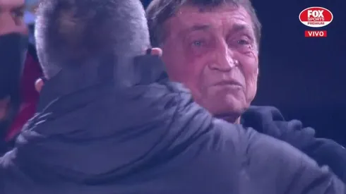 Julio César Falcioni explotó en llanto tras la victoria de Independiente.