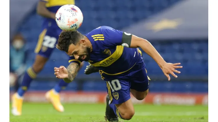 Carlitos Tévez marcó el único gol de Boca en los 90 minutos.