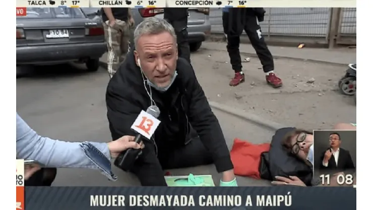 Martín Cárcamo socorre a mujer cayó y se desmayó en la calle