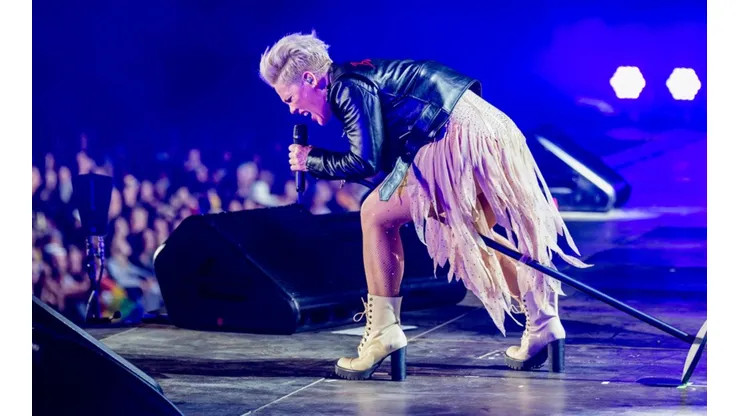 Pink sobre el escenario, cuando aún se podían hacer conciertos masivos.