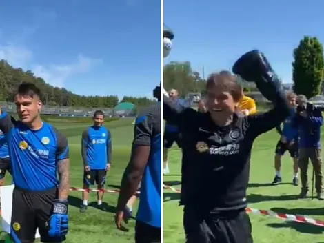 Conte y Lautaro resuelven polémica en un improvisado ring
