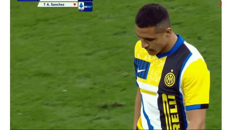 Alexis Sánchez era una de las figuras de la cancha hasta el momento de su sustitución al minuto 36 del choque Inter-Roma por la liga italiana