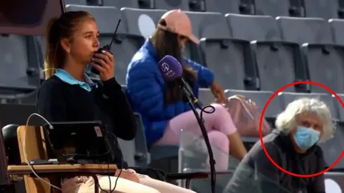 Lara Morgane llamando a seguridad ante la mirada de Sergio Giorgi