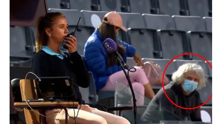 Lara Morgane llamando a seguridad ante la mirada de Sergio Giorgi