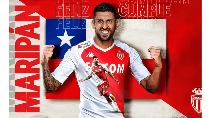 Mónaco saluda por su cumpleaños al goleador Guillermo Maripán.