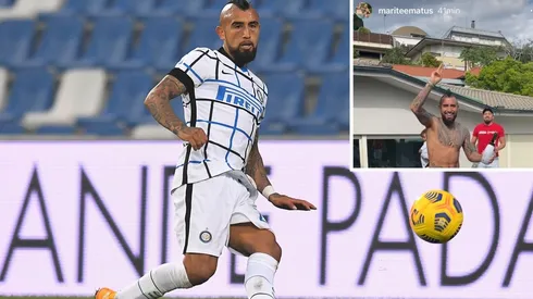 Marité Matus festejó el scudetto junto al padre de sus hijos.