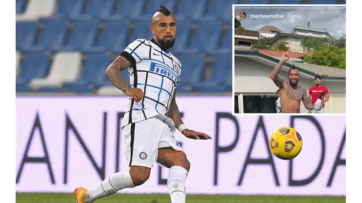 Marité Matus festejó el scudetto junto al padre de sus hijos.