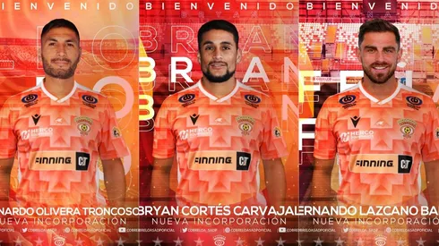 Leonardo Olivera, Fernando Lazcano y Bryan Cortés son los tres refuerzos que abrochó Cobreloa al filo del cierre del libro de pases