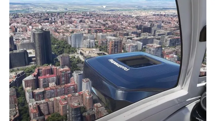 La simulación del Nuevo Santiago Bernabéu desde arriba