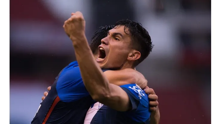 Pablo Galdames grita su gol en la Copa Libertadores.