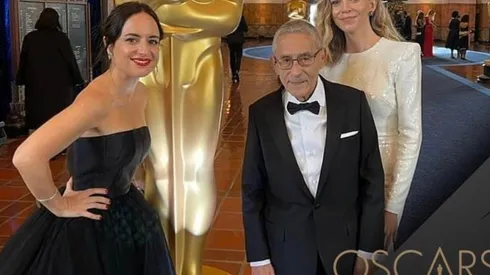 El Agente Topo en los Oscar 2021: Sergio Chamy, Maite Alberdi y Marcela Santibañez en la gala del evento hollywoodense.