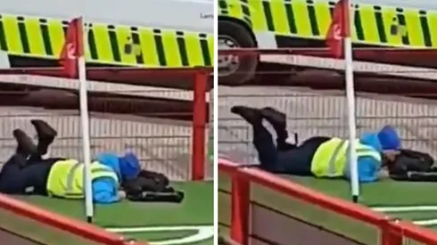 El reportero gráfico no podía liberarse, tuvo que ser asistido