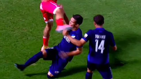 Gabrielli se llevó tremenda patada ante Argentinos Juniors