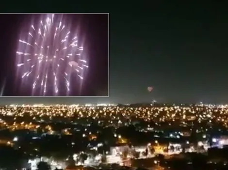 Barristas lanzan fuegos artificiales en varios puntos de Santiago