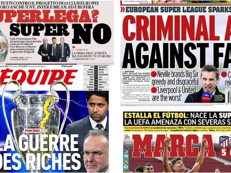 "El fútbol estalla. Guerra": las portadas en Europa por la Superliga