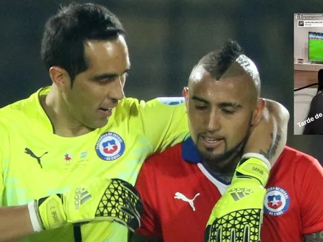 ¡Y un día Arturo Vidal volvió a alentar a Claudio Bravo!