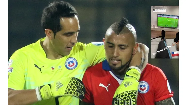 Arturo Vidal volvió a apoyar a Claudio Bravo en medio del partido del Real Betis contra Valencia.