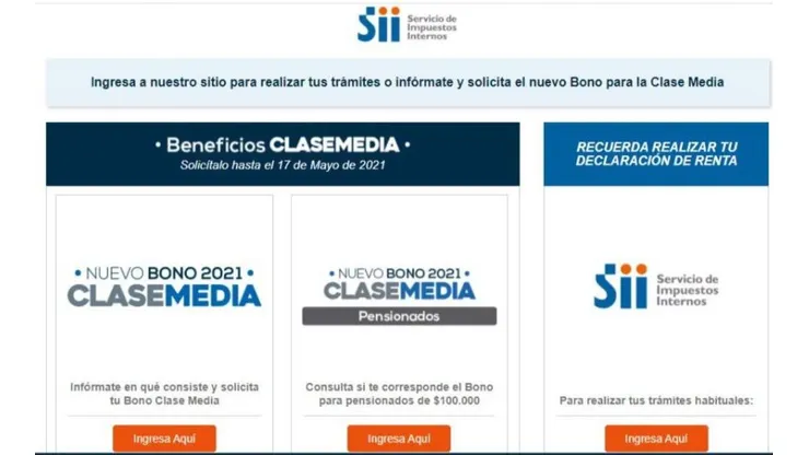 El SII informó mediante sus RRSS la hora de la postulación