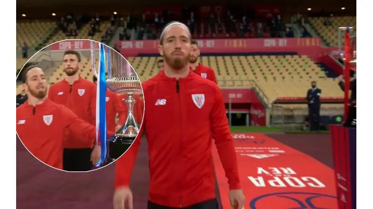 Muniain ahora ni miró el trofeo de la Copa del Rey