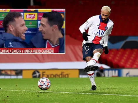 Neymar interrumpe a Di María en plena entrevista para festejar