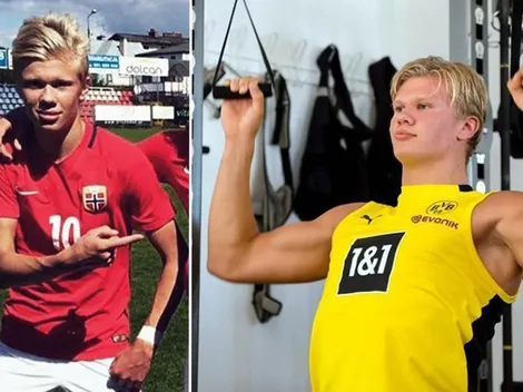 Impresionante: en 15 meses Haaland ganó 12 kilos en puro músculo