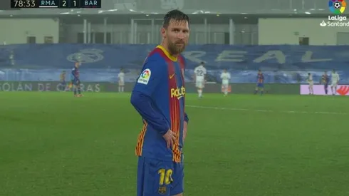 La imagen viral de Messi en el clásico